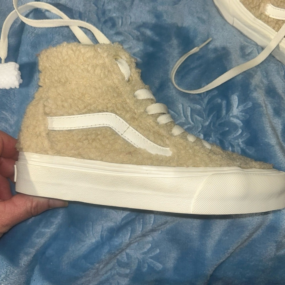 Vans Women's Tan Fleece platforms High-Top Sneakers size 5